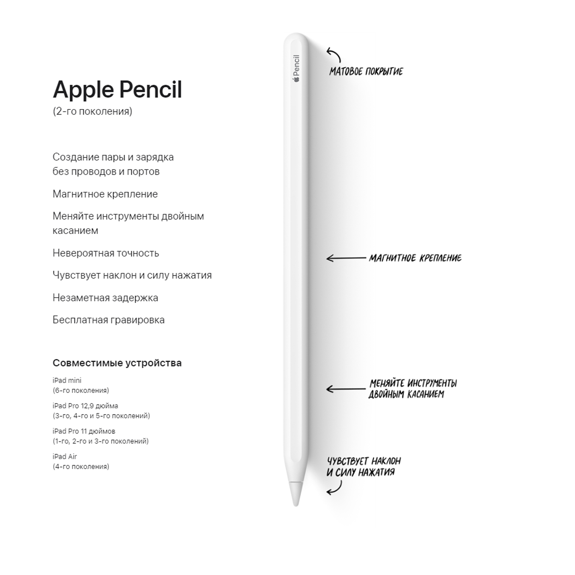 Купить Apple Pencil 2 в Maxx Store Брянск: Эволюция творчества и производительности на iPad
